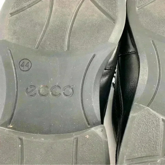 Ecco mens oxfords size 44 black leather lace up square toe - Picture 6 of 12